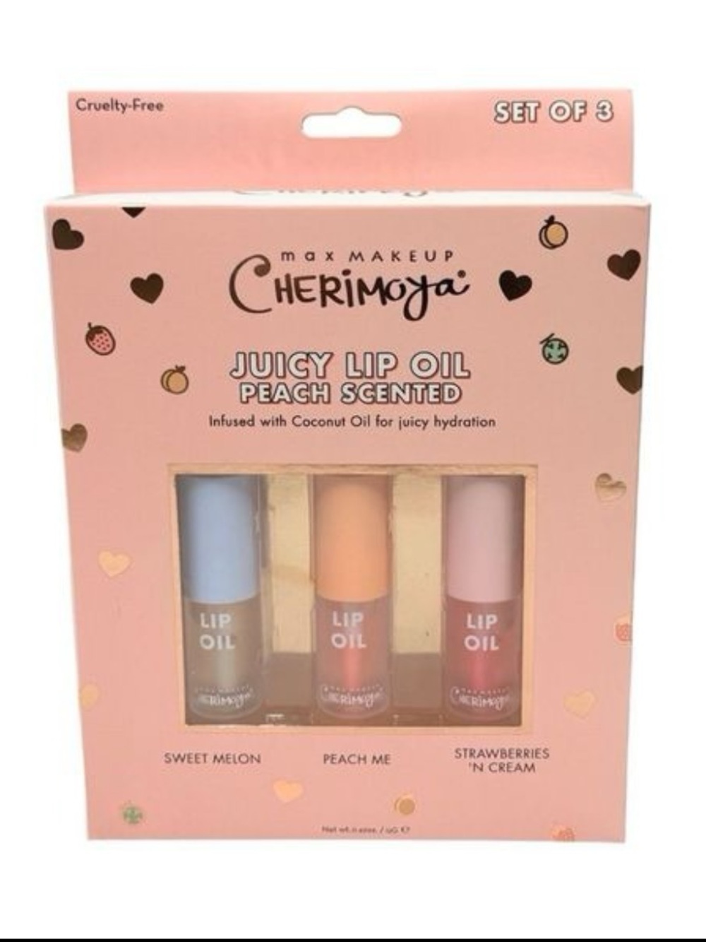 Juicy Lip Oil Set - Peach Scented (Sweet Melon, Peach Me, Strawberries 'n Cream)